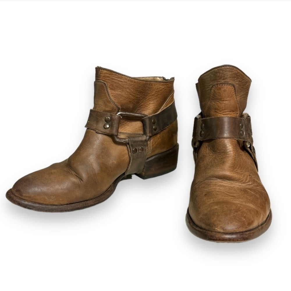 FREEBIRD PHLOW Distressed Leather Ankle Boot Bootie Back Zip